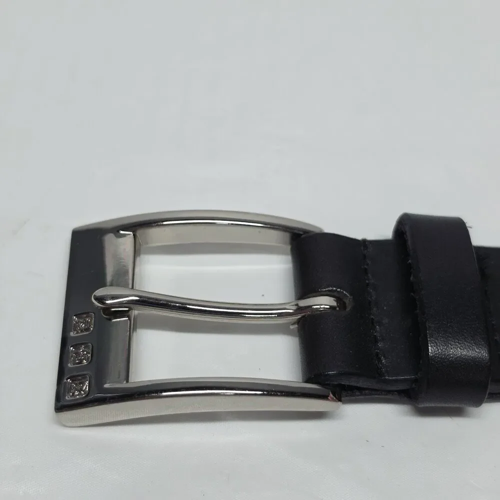 POLO Ralph Lauren Men’s Black Leather Belt Silver Tone Buckle Size 40